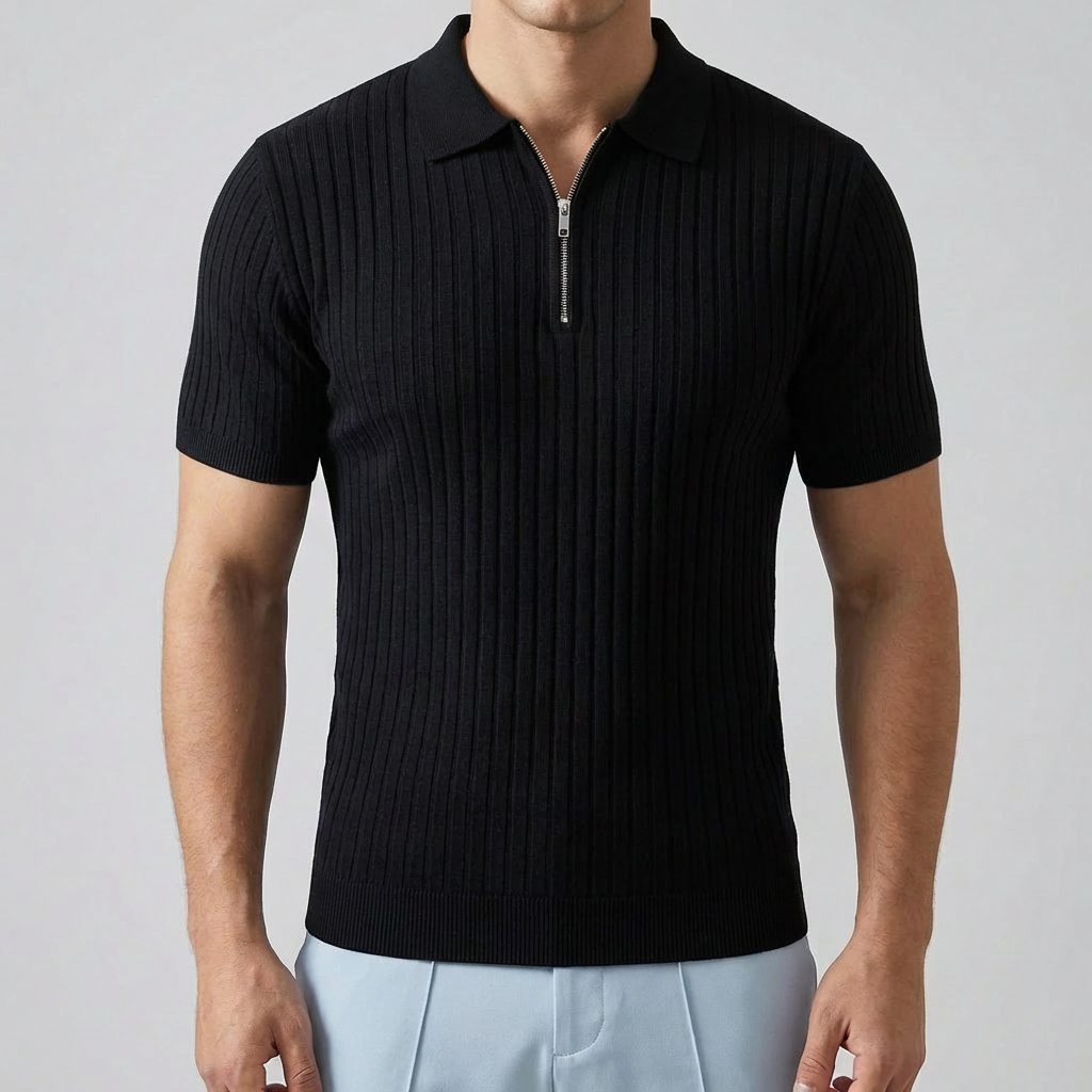 Polo Shirt Uomo - Muscle Fit con Zip