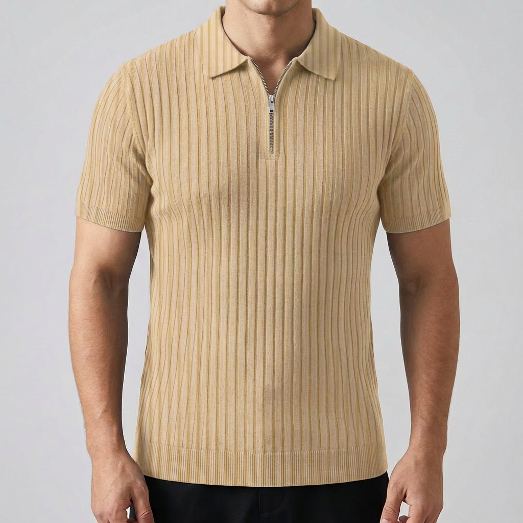 Polo Shirt Uomo - Muscle Fit con Zip