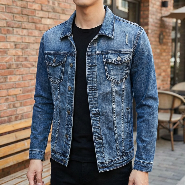 Atteggiamento Biker - Giacca in Denim per Uomini