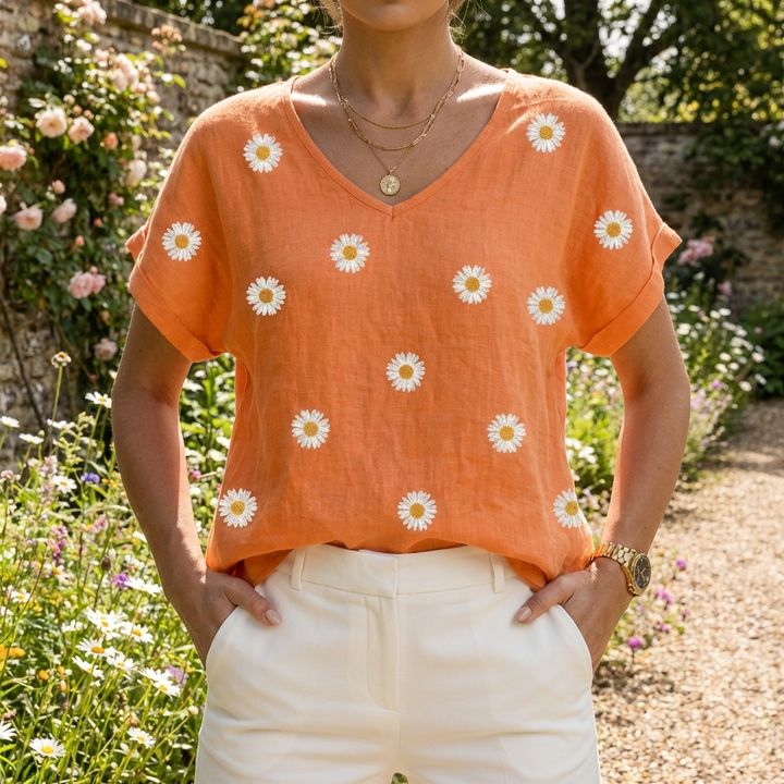 Blusa Casual a V per Donne