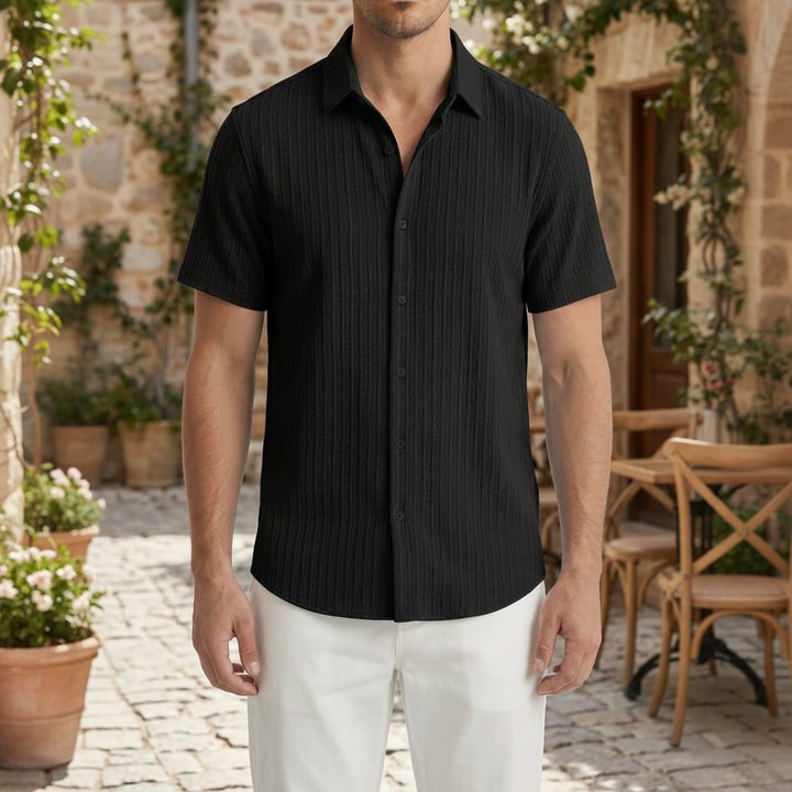 Camicia a Maniche Corte con Bottoni per Uomini