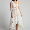 Abito in Pizzo Boho con Nastri e Frange