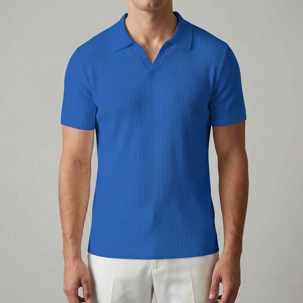 Polo Shirt Casual Senza Bottoni per Uomini