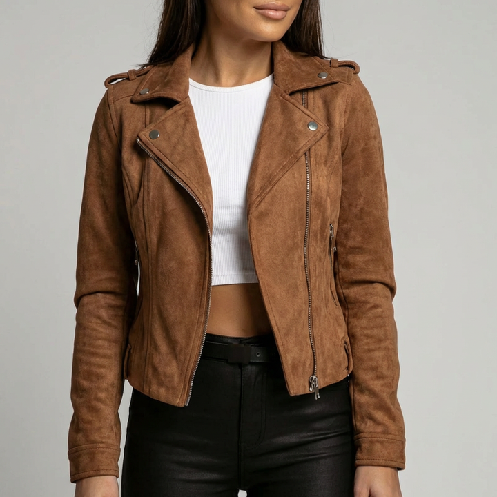 Giacca in Pelle Corta Trendy per Donne