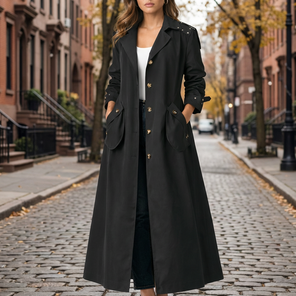 Trench Coat da Donna con Cappuccio