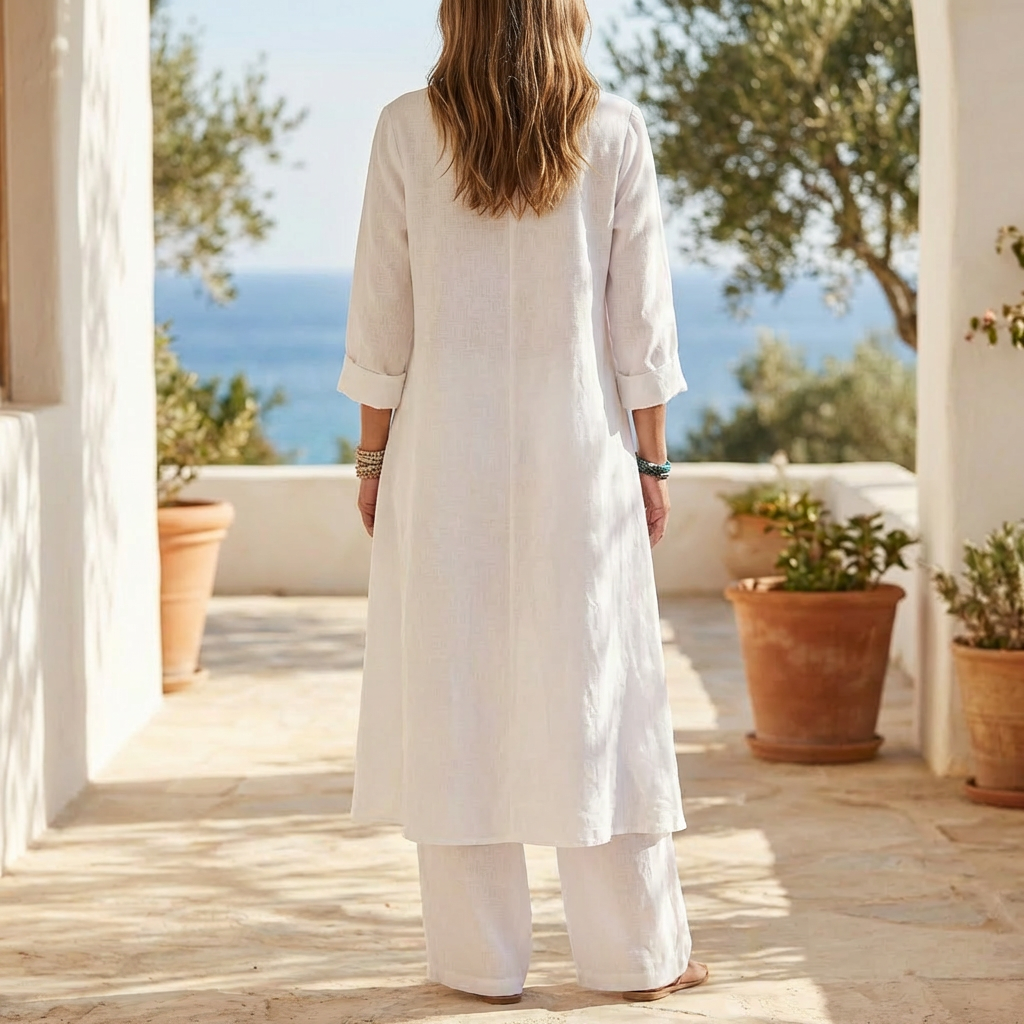 Set di Tunica a Filo Largo e Pantaloni per Donne