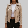 Giacca in Pelle Corta Trendy per Donne