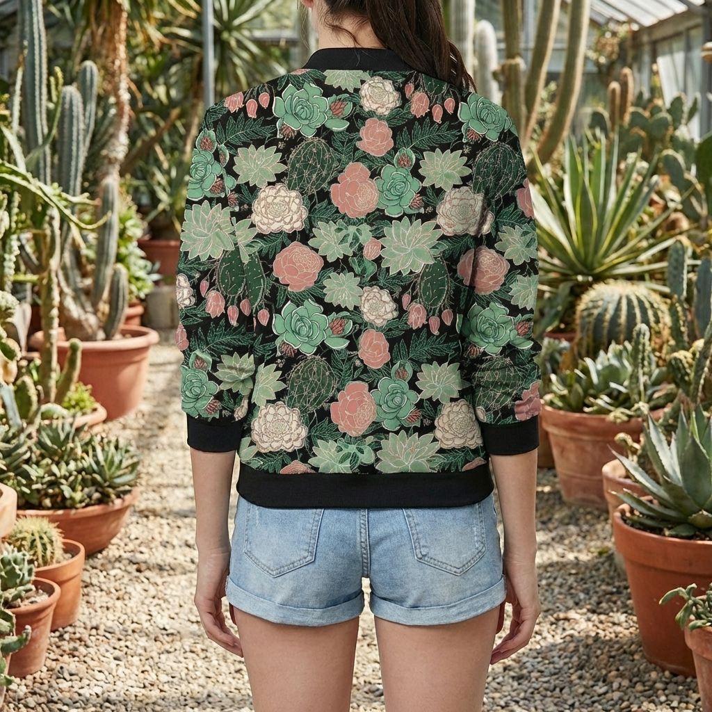 Design Floreale con Giacca Stampata per Donne
