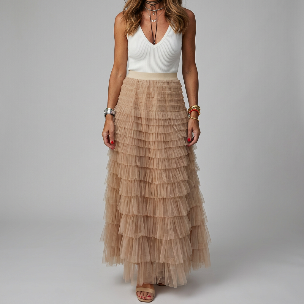 Gonna Maxi in Tulle con Elastico per Donne