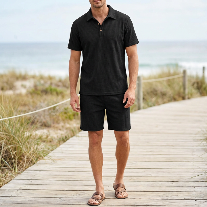 Camicia in Twill a Manica Corta per Uomo