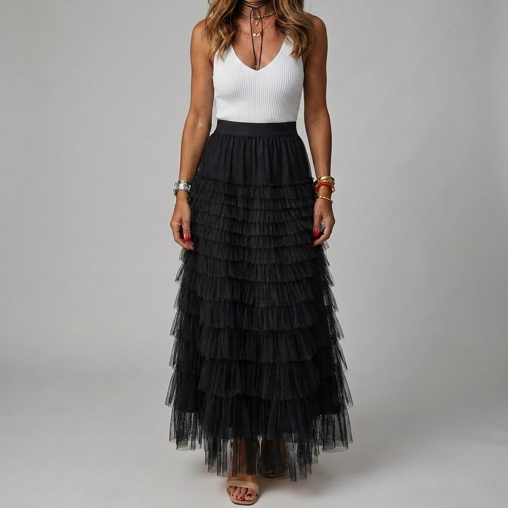 Gonna Maxi in Tulle con Elastico per Donne