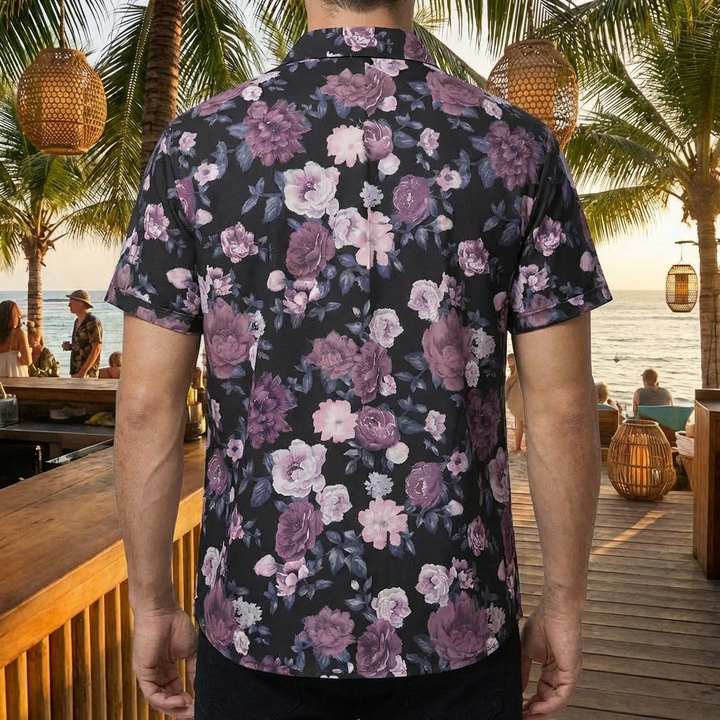 Camicia Hawaiana Stampa Fiore 3D per Uomo