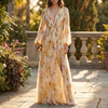 Abito Midi Prom Elegante in Lino e Seta per Donne