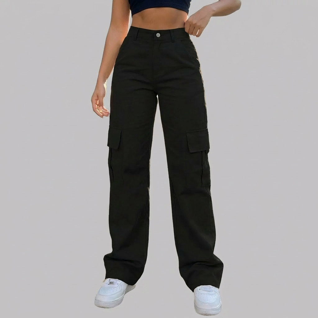 Pantaloni Cargo Alti in Vita da Donna