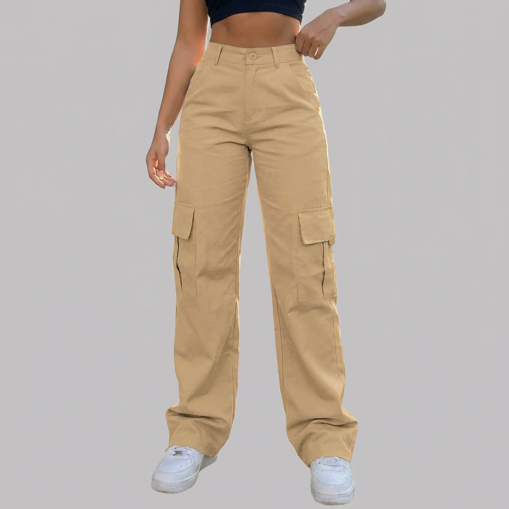 Pantaloni Cargo Alti in Vita da Donna