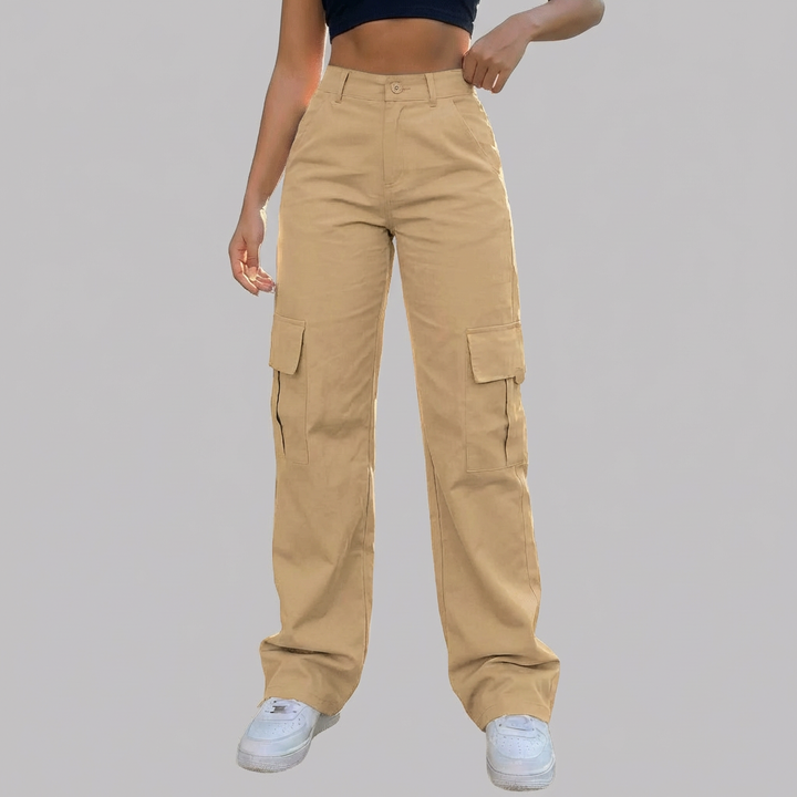 Pantaloni Cargo Alti in Vita da Donna