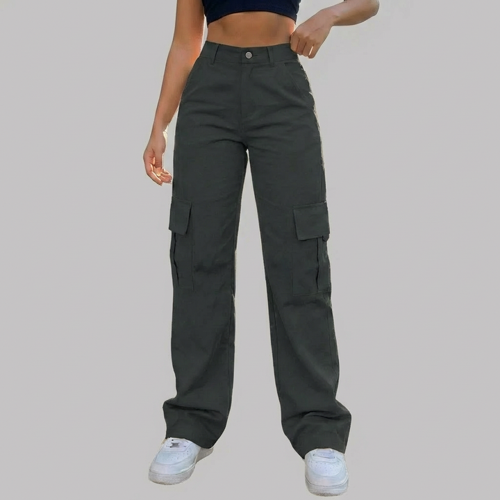 Pantaloni Cargo Alti in Vita da Donna