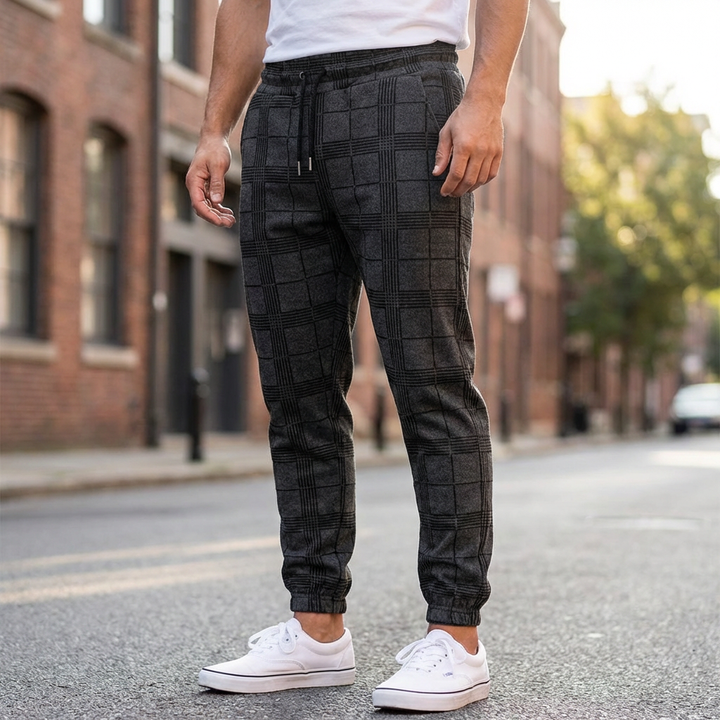 Pantaloni Jogging Slim Fit a Quadri per Uomini
