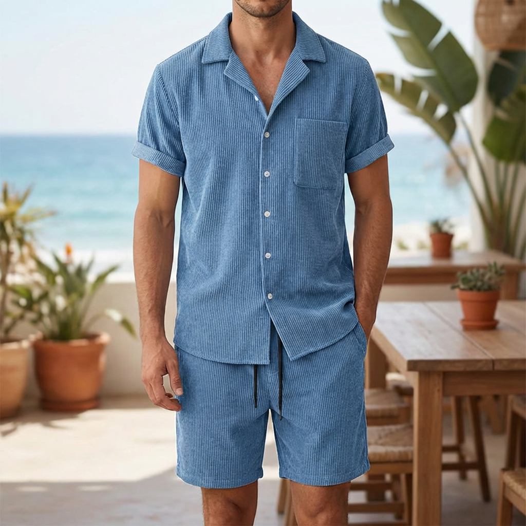 Set Breeze – Set di Pantaloni Corti in Corduroy per Uomo