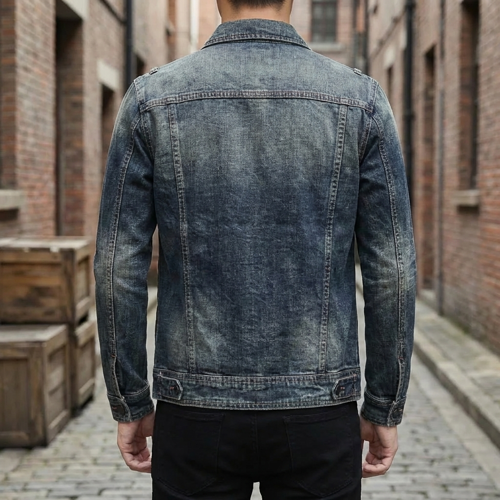 Tasche sul Petto - Giacca Classica in Denim per Uomini
