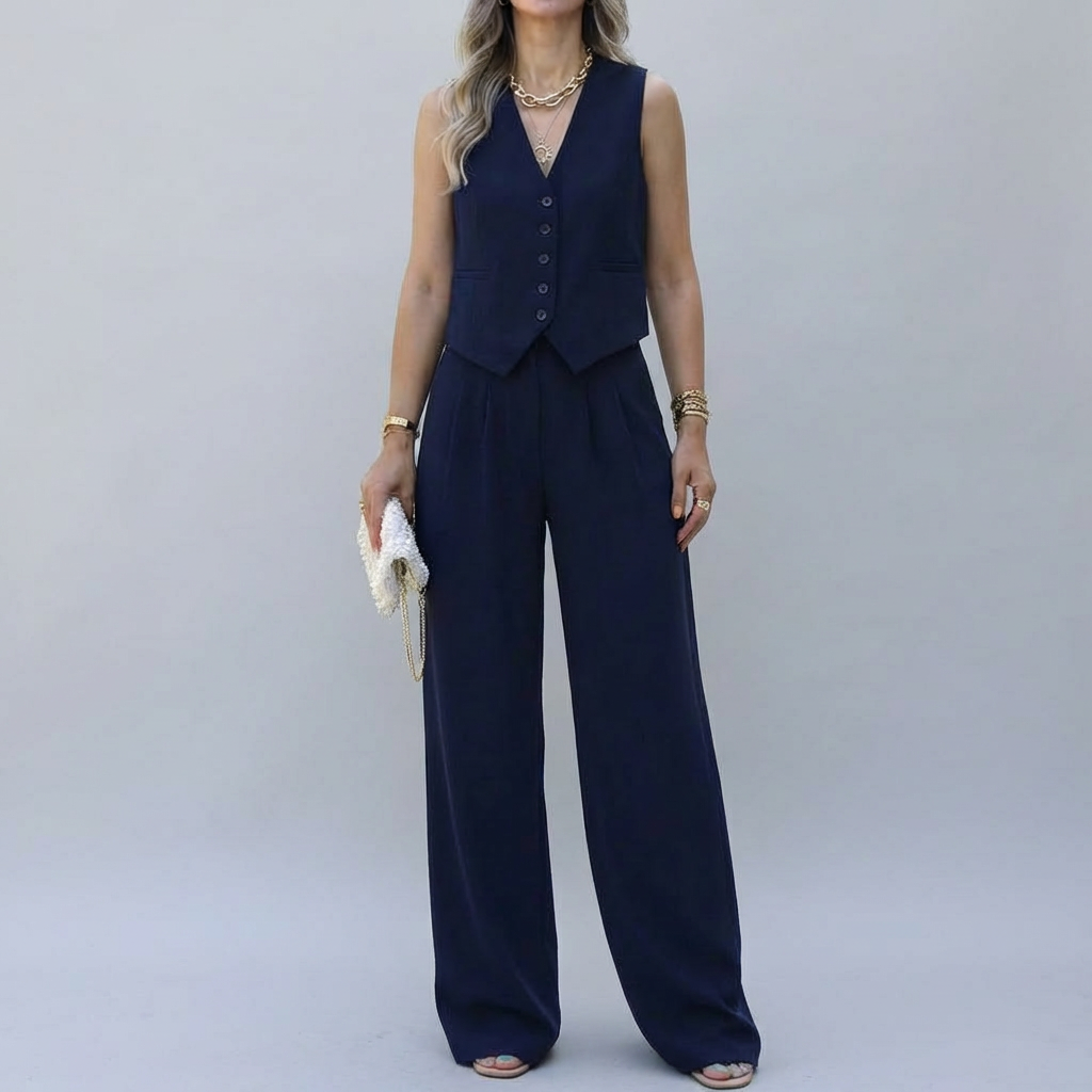 Set Elegante di Blazer Senza Maniche per Donne