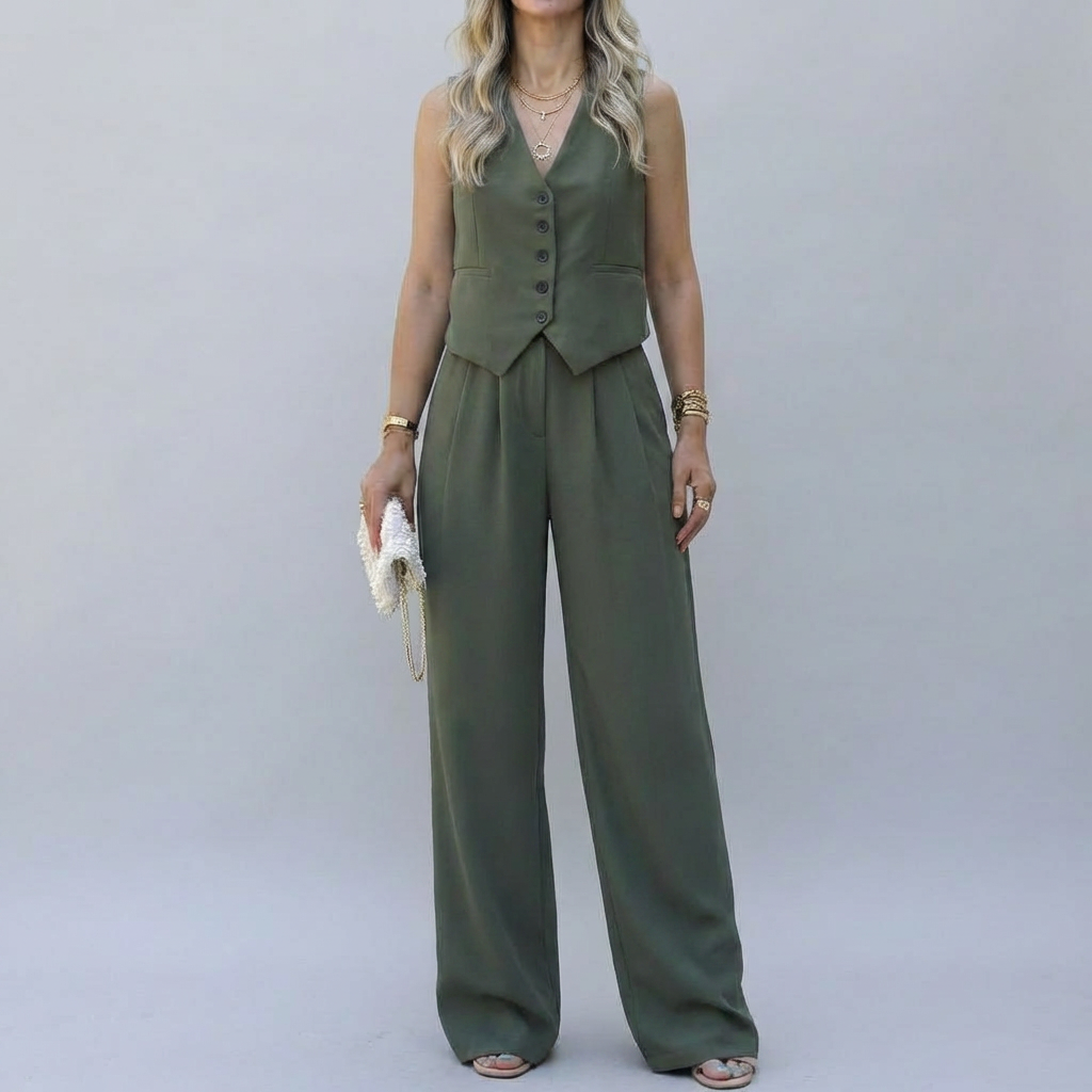 Set Elegante di Blazer Senza Maniche per Donne