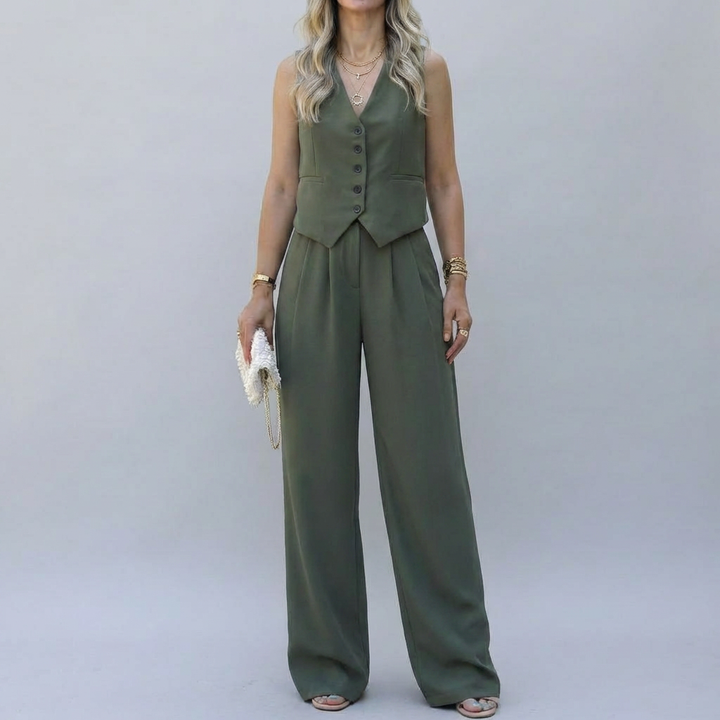 Set Elegante di Blazer Senza Maniche per Donne