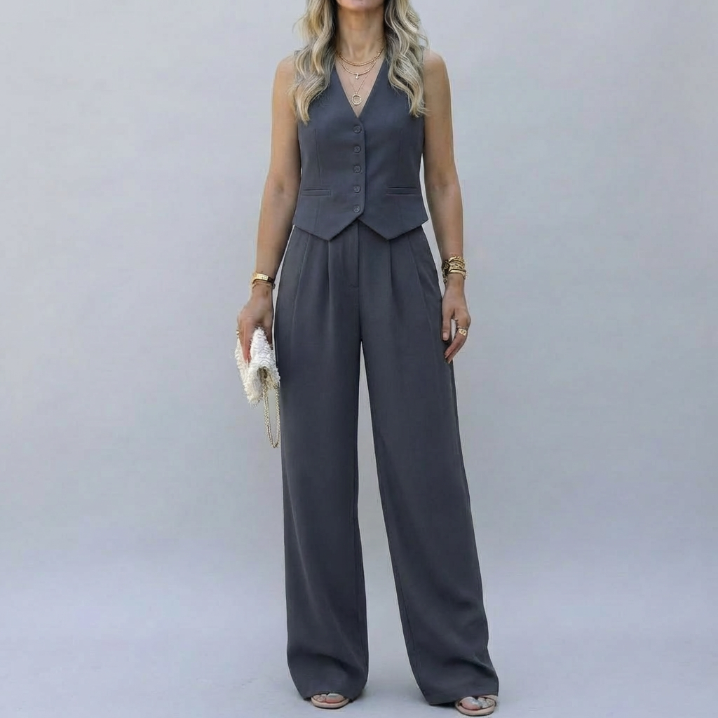 Set Elegante di Blazer Senza Maniche per Donne