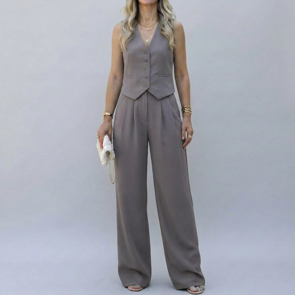 Set Elegante di Blazer Senza Maniche per Donne