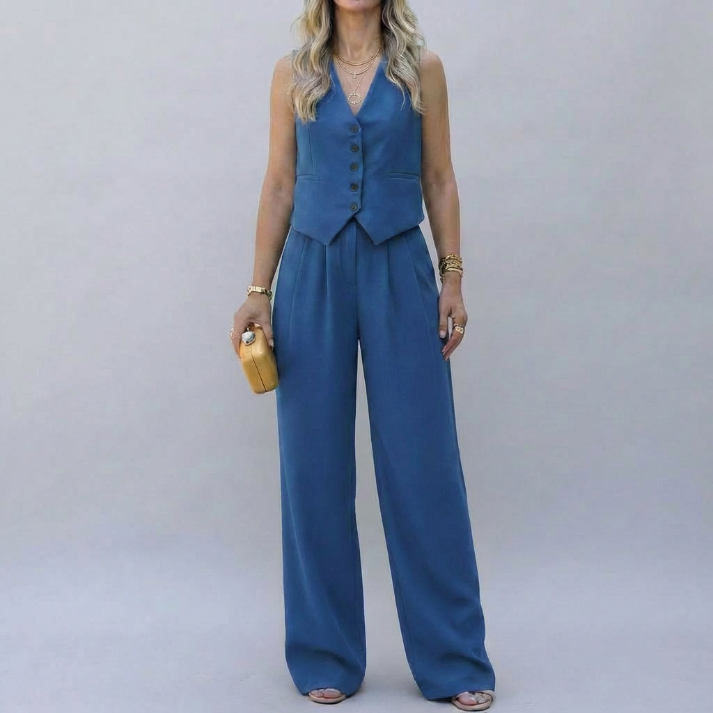 Set Elegante di Blazer Senza Maniche per Donne