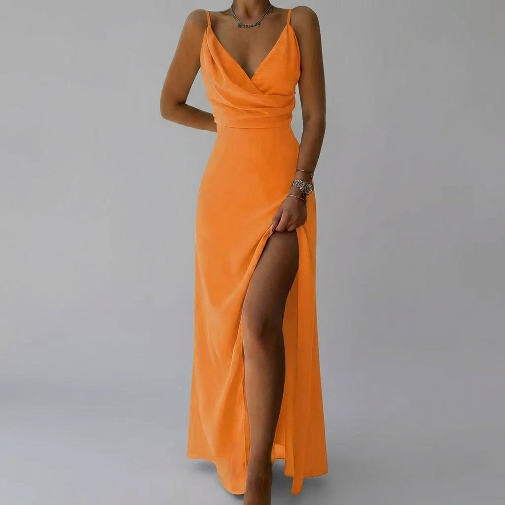 Abito Maxi Estivo con Stampa Tropicale per Donne