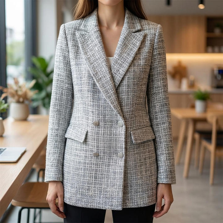 Blazer in Tweed Elegante per Donne