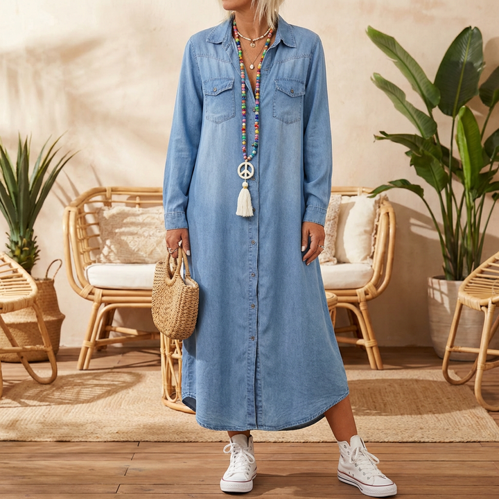 Abito in Denim a Maniche Lunghe per Donne