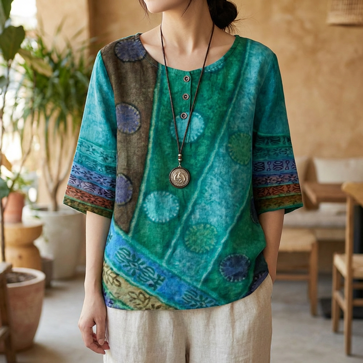 Top Elegante Collo Rotondo per Donna