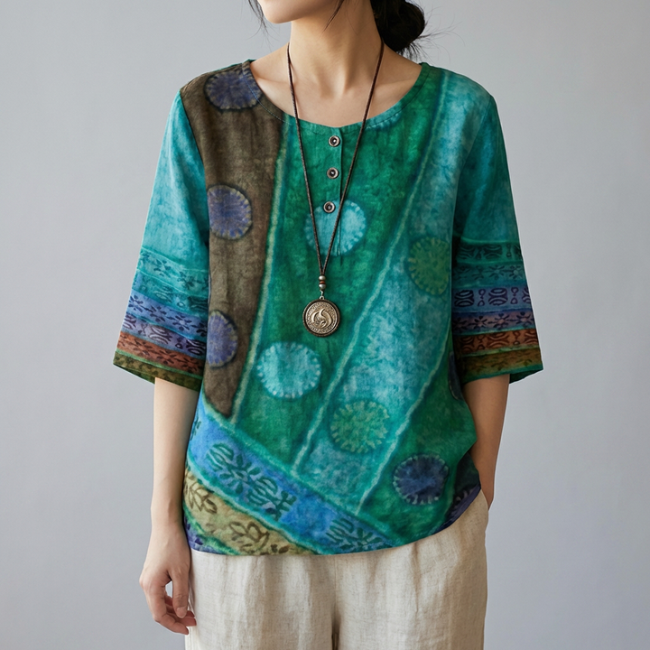 Top Elegante Collo Rotondo per Donna