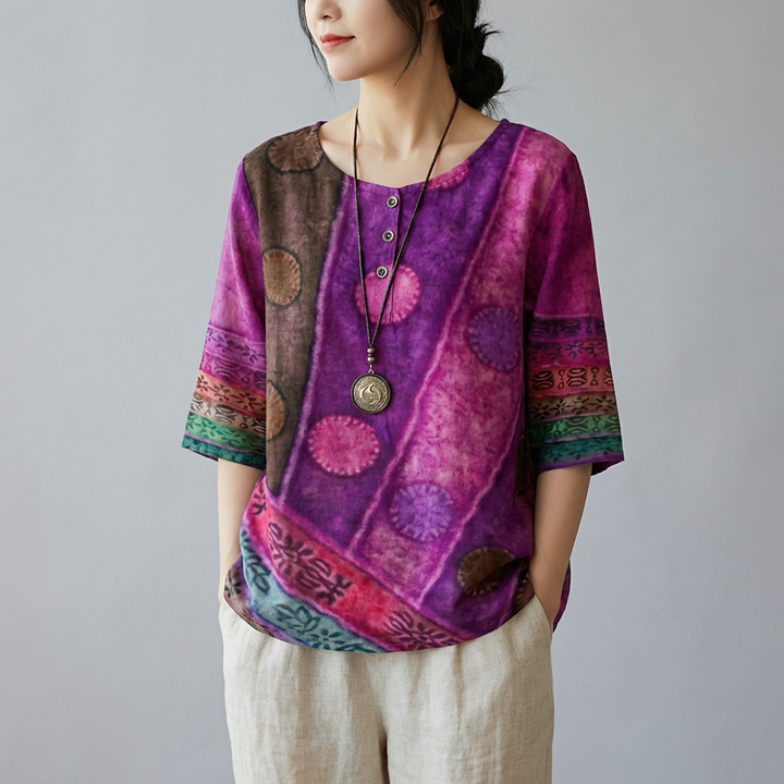 Top Elegante Collo Rotondo per Donna