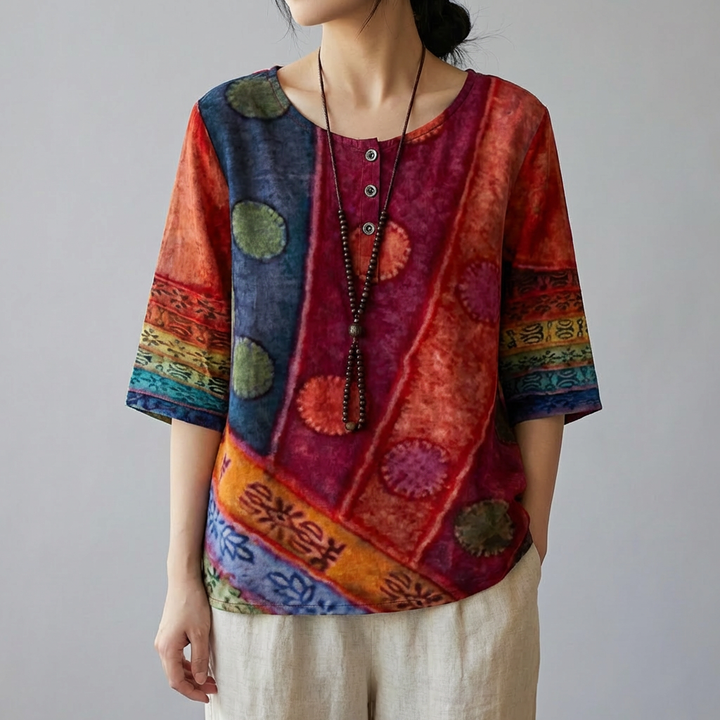 Top Elegante Collo Rotondo per Donna