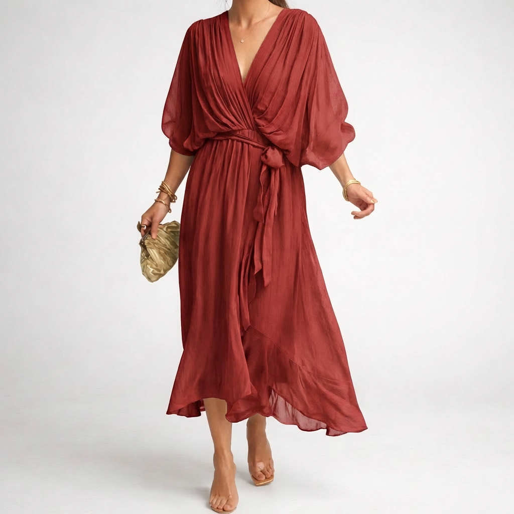 Abito Elegante a V per Donne