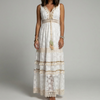 Abito Maxi Bohemien con Pizzo e Mani a Fagotto per Donne