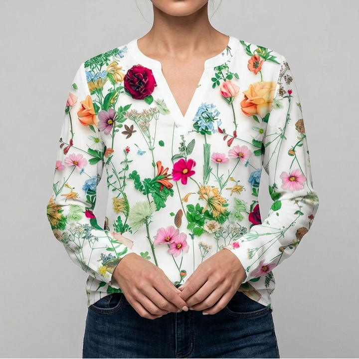 Blusa Floreale Casual per Donne