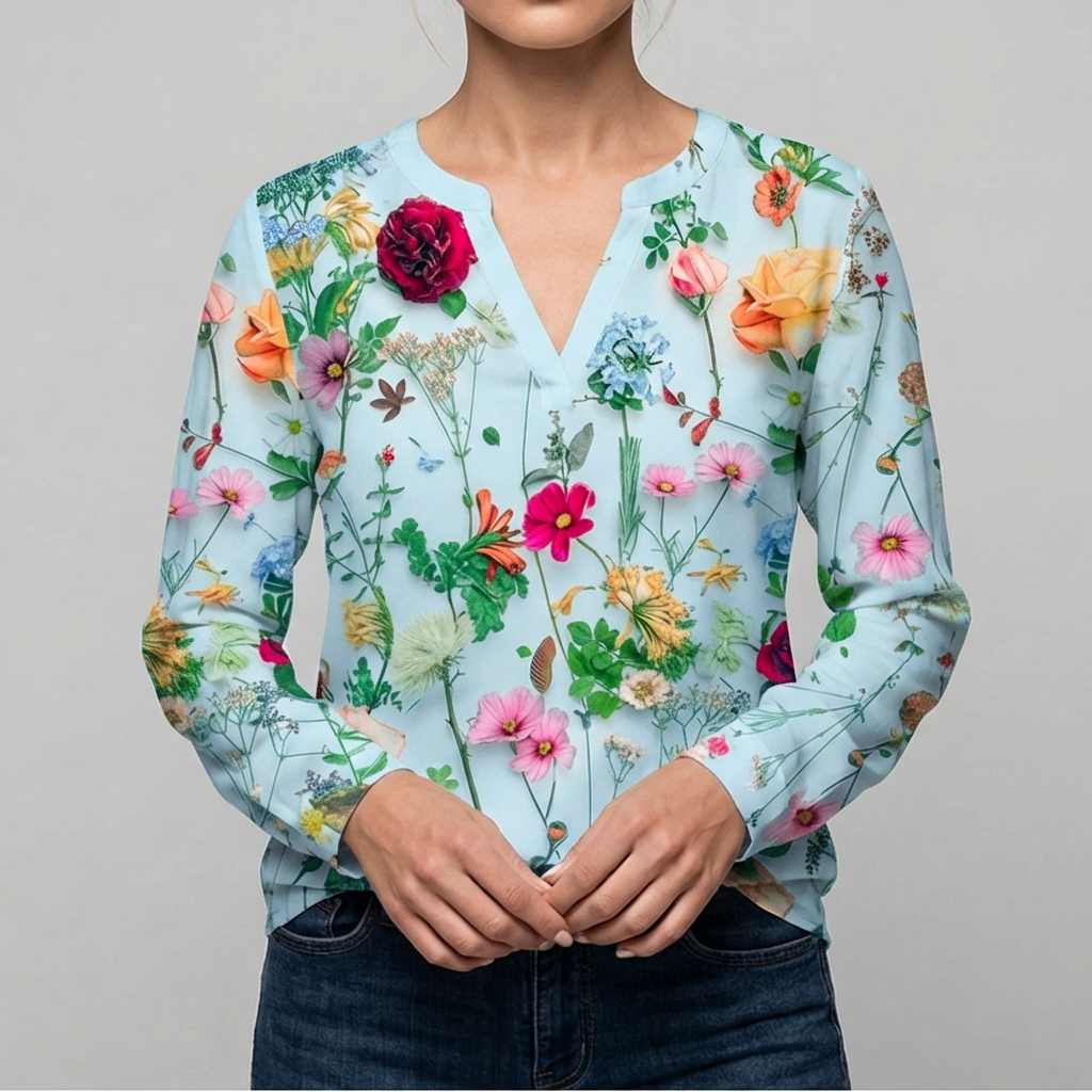 Blusa Floreale Casual per Donne