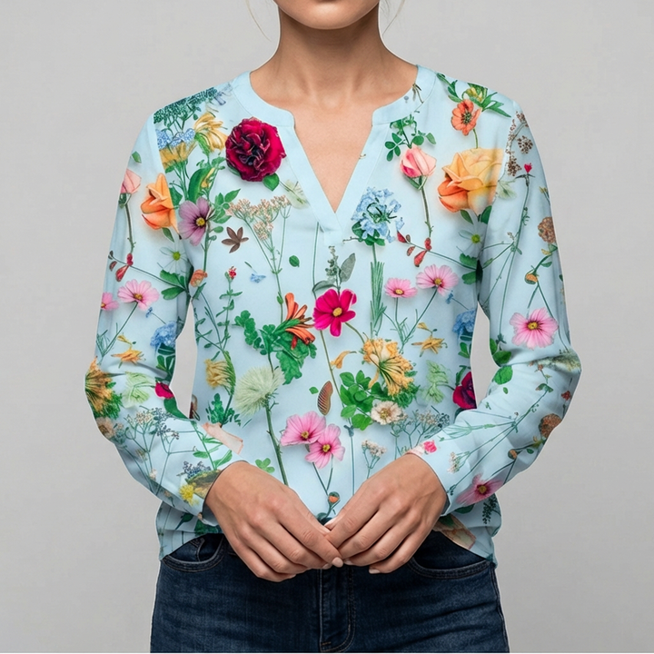 Blusa Floreale Casual per Donne