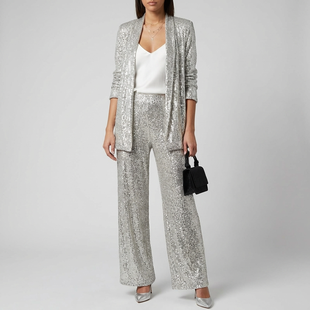 Set di Paillettes a Due Pezzi per Donne