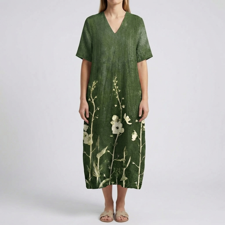 Abito Midi con Stampa Floreale