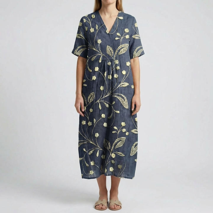 Abito Midi con Stampa Floreale