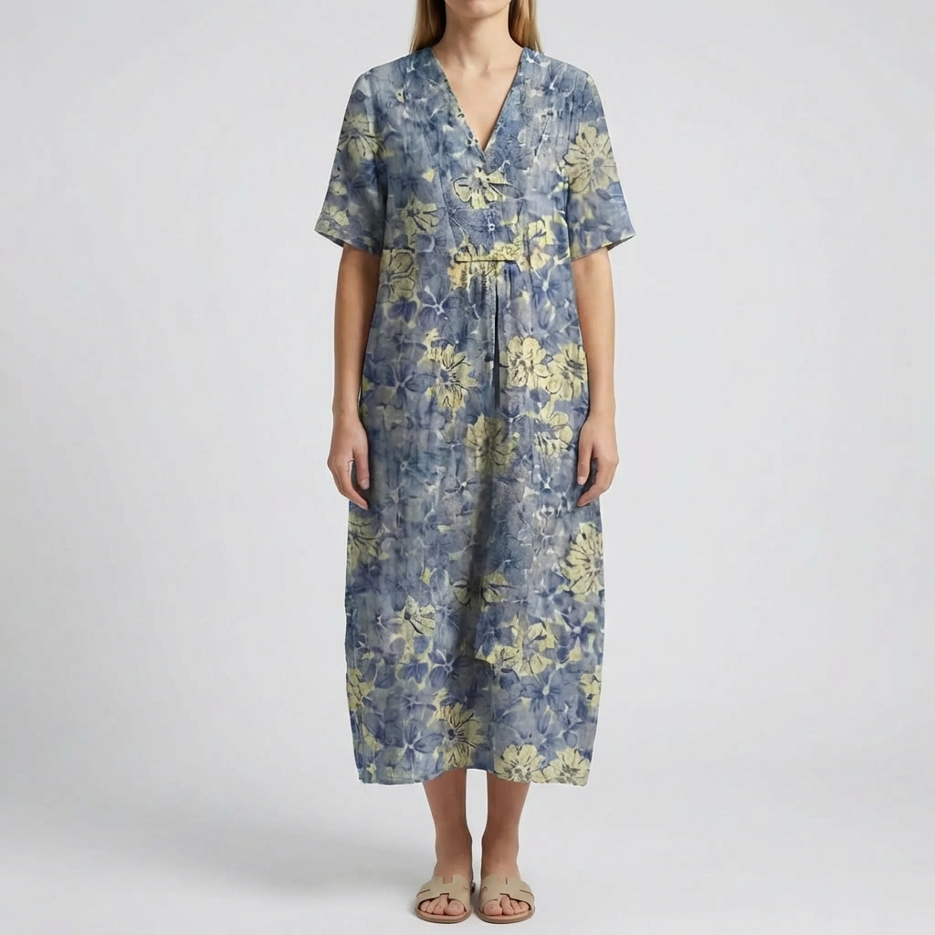 Abito Midi con Stampa Floreale