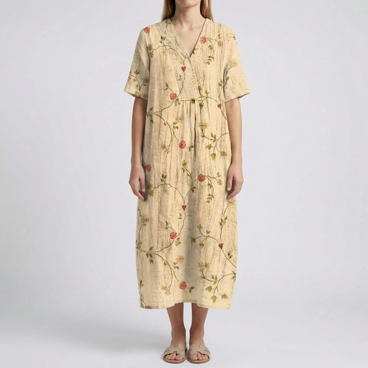 Abito Midi con Stampa Floreale