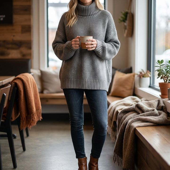 Maglione Collo Alto Tricot Luxe per Donne