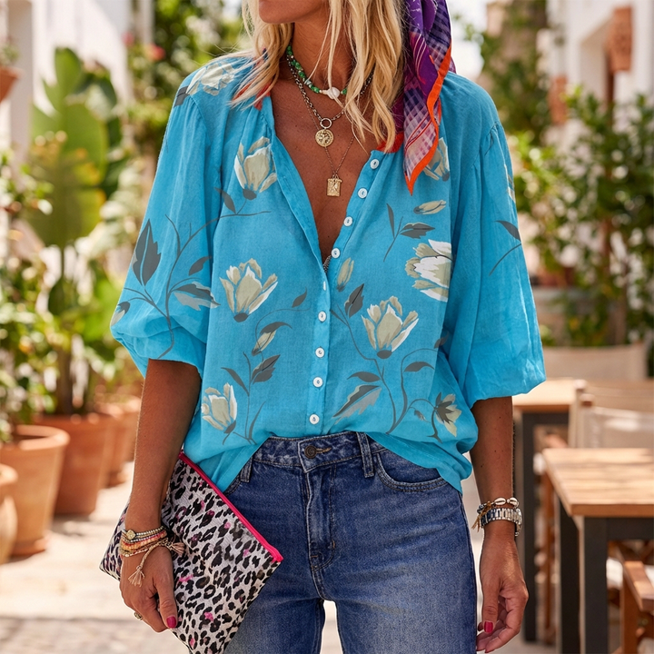 Blusa Floreale Estiva per Donne