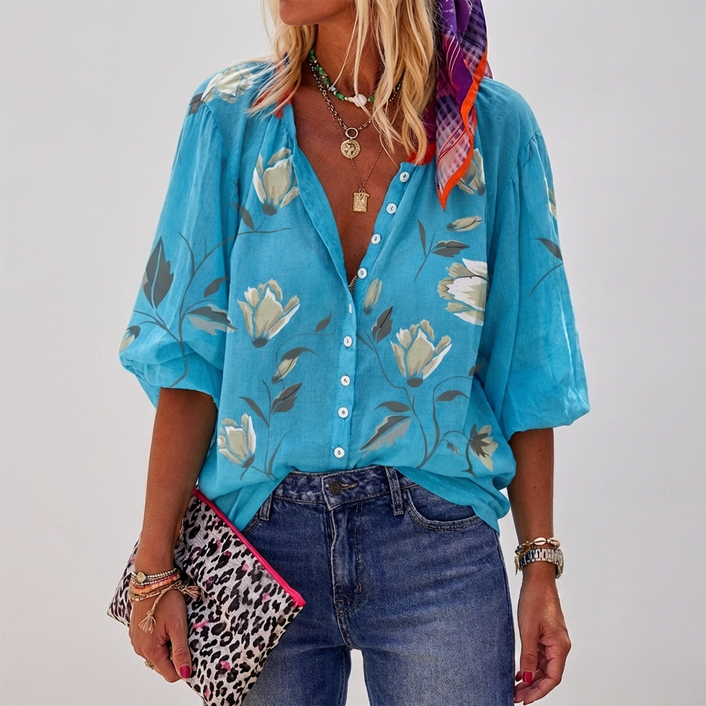 Blusa Floreale Estiva per Donne